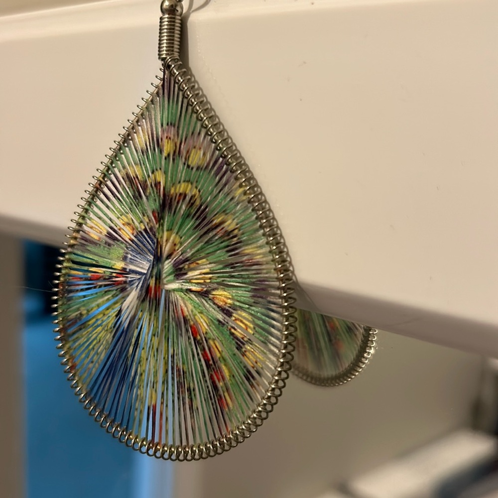 Beautiful peacock pattern earrings🦚